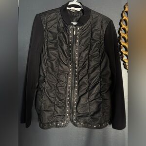 14 - Peter Nygard Leather And Rayon Light Jacket